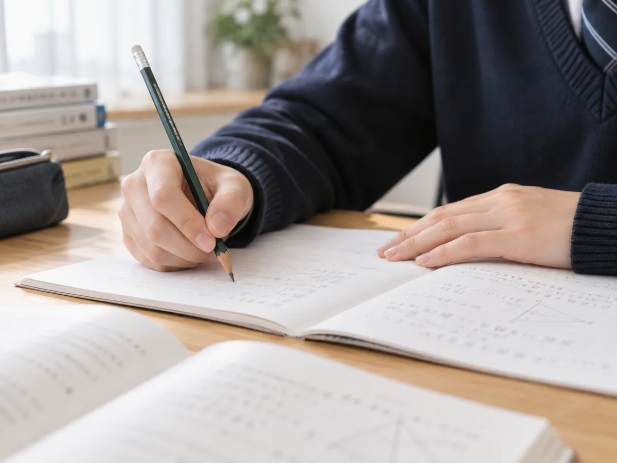 ノートに書きながら、自分で学習を進めるイメージ
